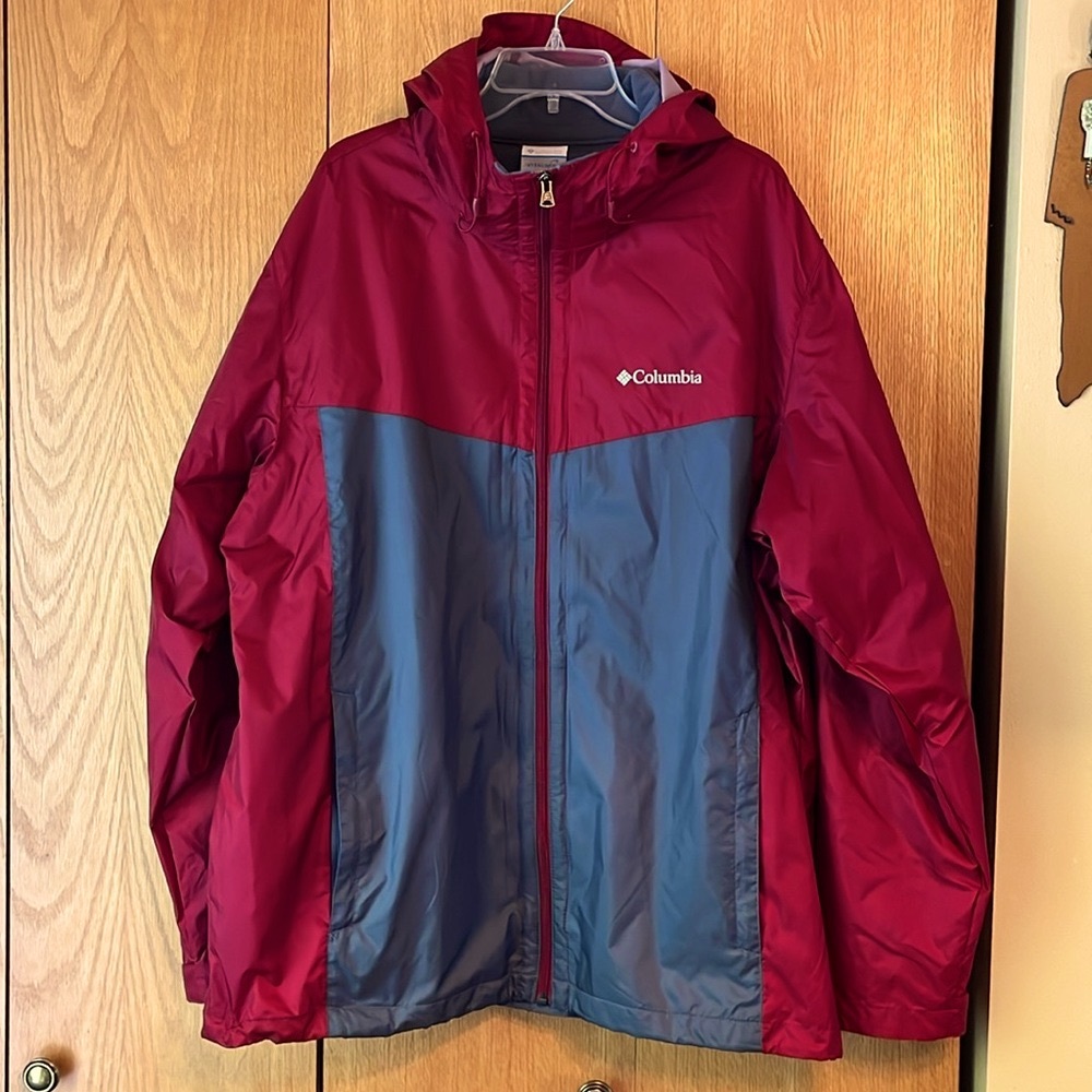 Columbia Interchange Jacket 3 way red gray XL men’s hooded fleece windbreaker